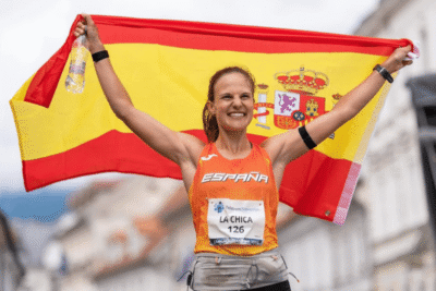 María La Chica compitiendo en la Trail Race del Europeo Off-Road de Kamnik 2026 durante su remontada hacia la medalla de plata